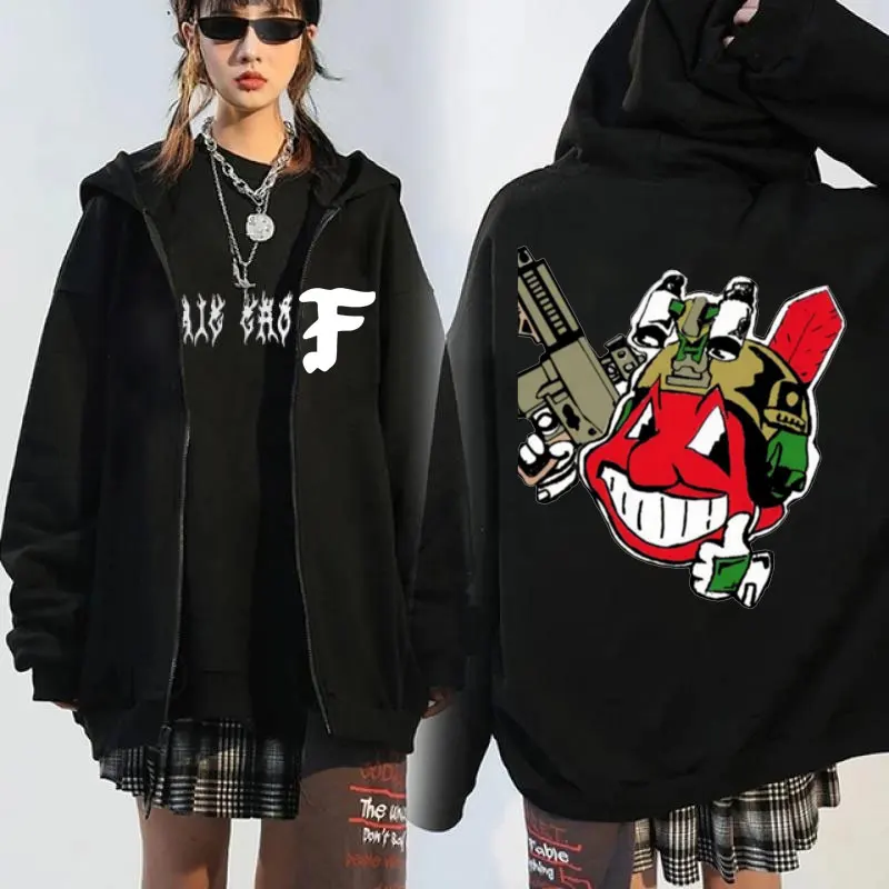 90er Jahre vintag forward Beobachtungen Gruppe gbrs Nebel Grafik Reiß verschluss Hoodies Herren Winter Fleece Sweatshirt Jacken y2k Streetwear Mantel