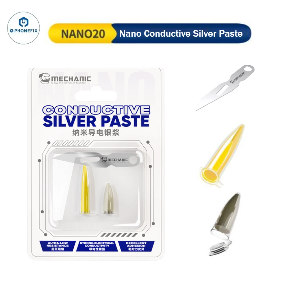 MECHANIC Nano Conductive Silver Paste Ultra-low Resistance High Conductivity Excellent Adhesion for Phone Screen Repair Tool