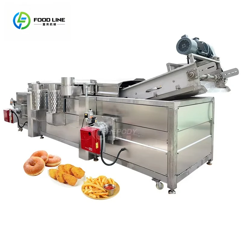 Machine à frire l'oignon automatique industrielle 300Kg/H Machine à frire l'oignon continue