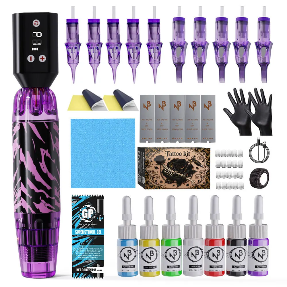 

Goldplume Complete Wireless Tattoo Machine Set, Including Tattoo Power Supply, Tattoo Needles, Tattoo Ink, and Other Tattoo Accessories