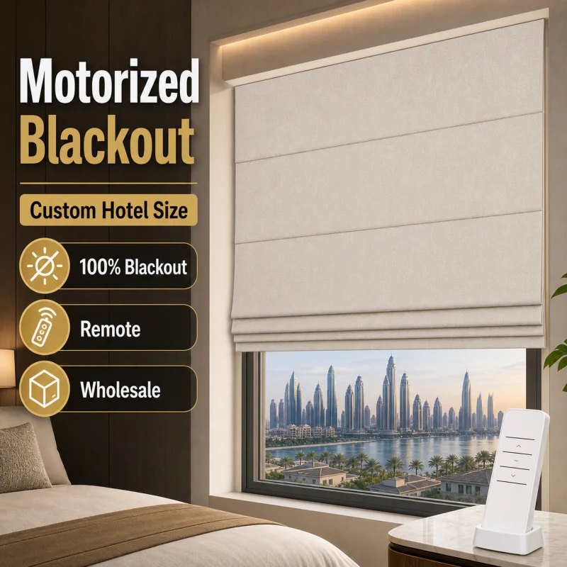 Factory Wholesale Custom Window Soft Texture Wireless Google Alexa Phone Remote Control Motorized Roman Shades For Home Decor
