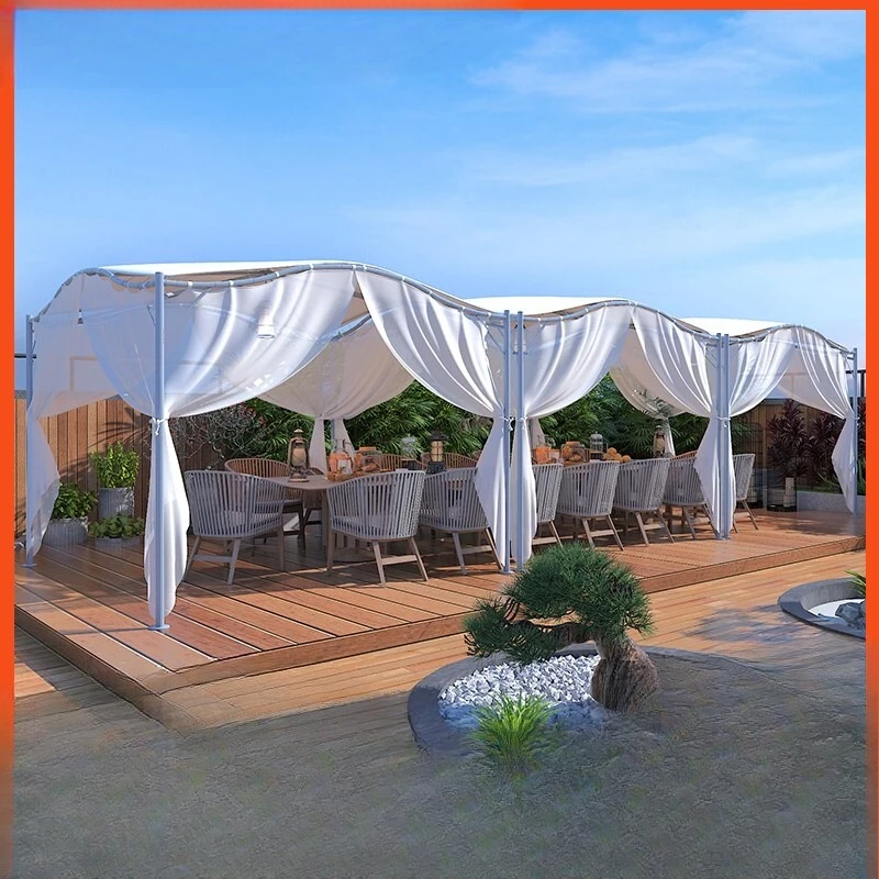 Outdoor leisure pavilion butterfly shed courtyard gazebo terrace awning garden villa outdoor canopy wrought iron tent