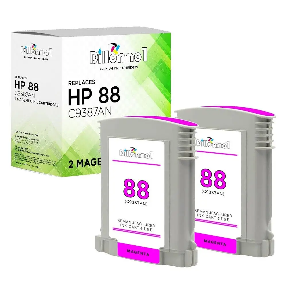 2-Pack Magenta Ink For HP 88XL For HP88XL C9392AN fits Officejet Pro K5400 K8600