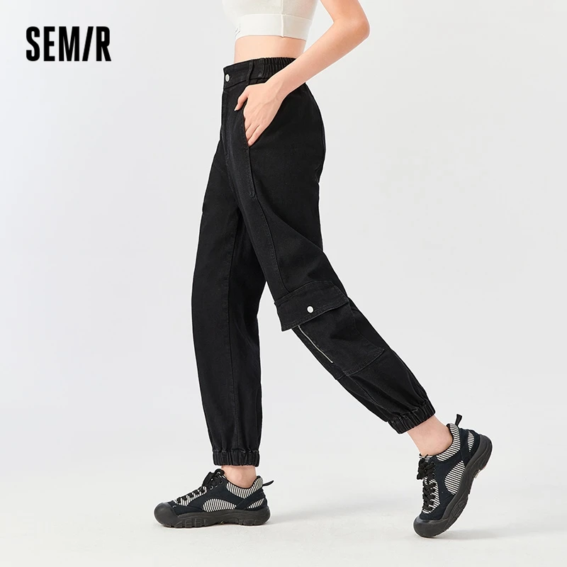 Imagem -04 - Jeans Semir Feminina Calças de Rua Alta Calças de Jogging Retrô Moda de Trabalho Novo Estilo Outono 2023