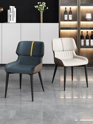 Modern Leather dining chair restaurant furniture nordic Dining room backrest Stool Cofe waiting soft chair ergonomics Design