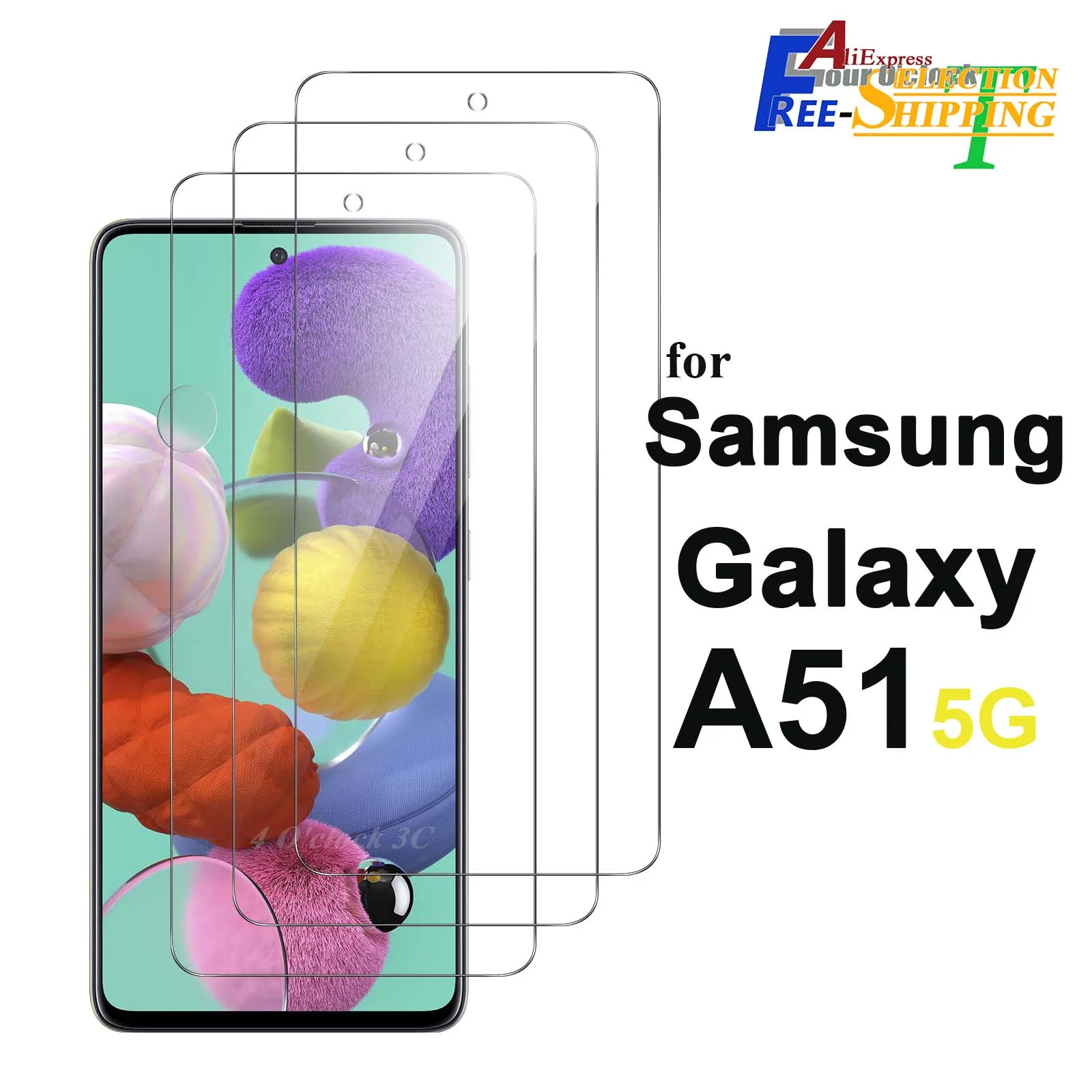 

For Samsung Galaxy A51 5G 6.5 inch Tempered Glass Screen Protector Crystal Mica 9H Protective HD Clear Transparent Anti Scratch