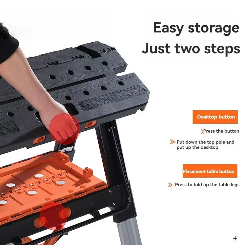Table de travail pliante portable avec pinces de 12 pouces – Établi de travail du bois pour garage, magasin, usage domestique