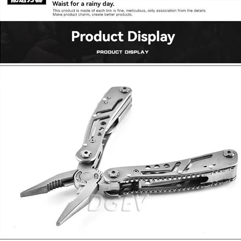 DGEV 24 in 1 PowerLitre Folding Pliers Knife EDC Mini Multi-Tools Pocket Scissor Portable Outdoor Survival Multitools TCS-A1