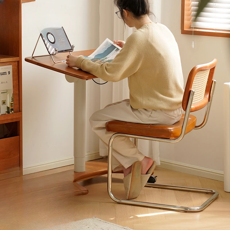 

Mobile Office Folding Lifting Table Bedside Table Cherry Wood Tall Table Computer Study Desk