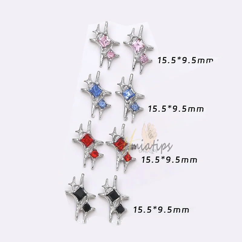 3D Punk Star Nail Charm Luxury Triangle Star Glitter Crystal Rhinestones Nails Supplies Decors Jewelry