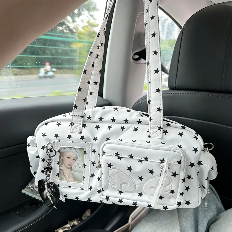 

Star Angel Ita Bag Fashionable Y2k Style Shoulder Bag New Nylon Crossbody Bag Japanese Tote Bag Casual Simple Sweet Girl Handbag