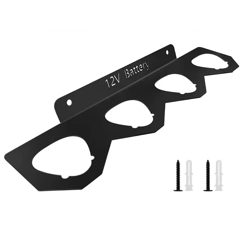 

PORK-Wall Mount Battery Holder With 4 Slots Metal Rack For M12 Li- Battery Tool Bracket Fixing Devices