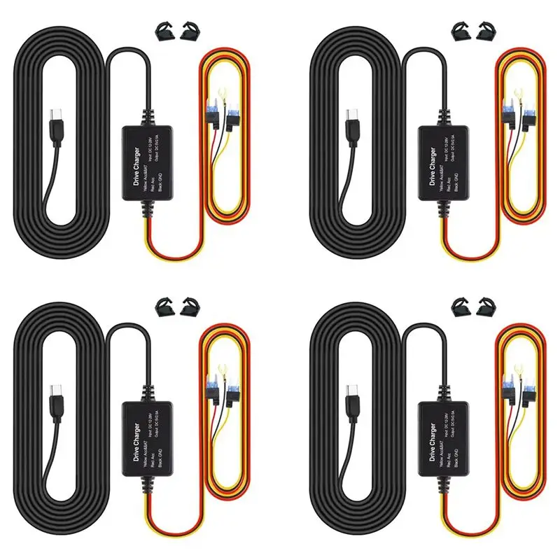 4X For 70Mai Hardwire Kit UP03 Only Type-C Port For 70Mai A810 X200 Omni M500 24H Parking Monitor Power Line(A)