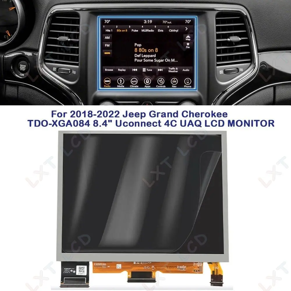 TDO-XGA084J00001 For Je-e-p Grand Cherokee 2018-2024 LCD Display TDO-XGA084 Uconnect 4C Radio Navigator 8.4 inch LM1490A01-EFTM