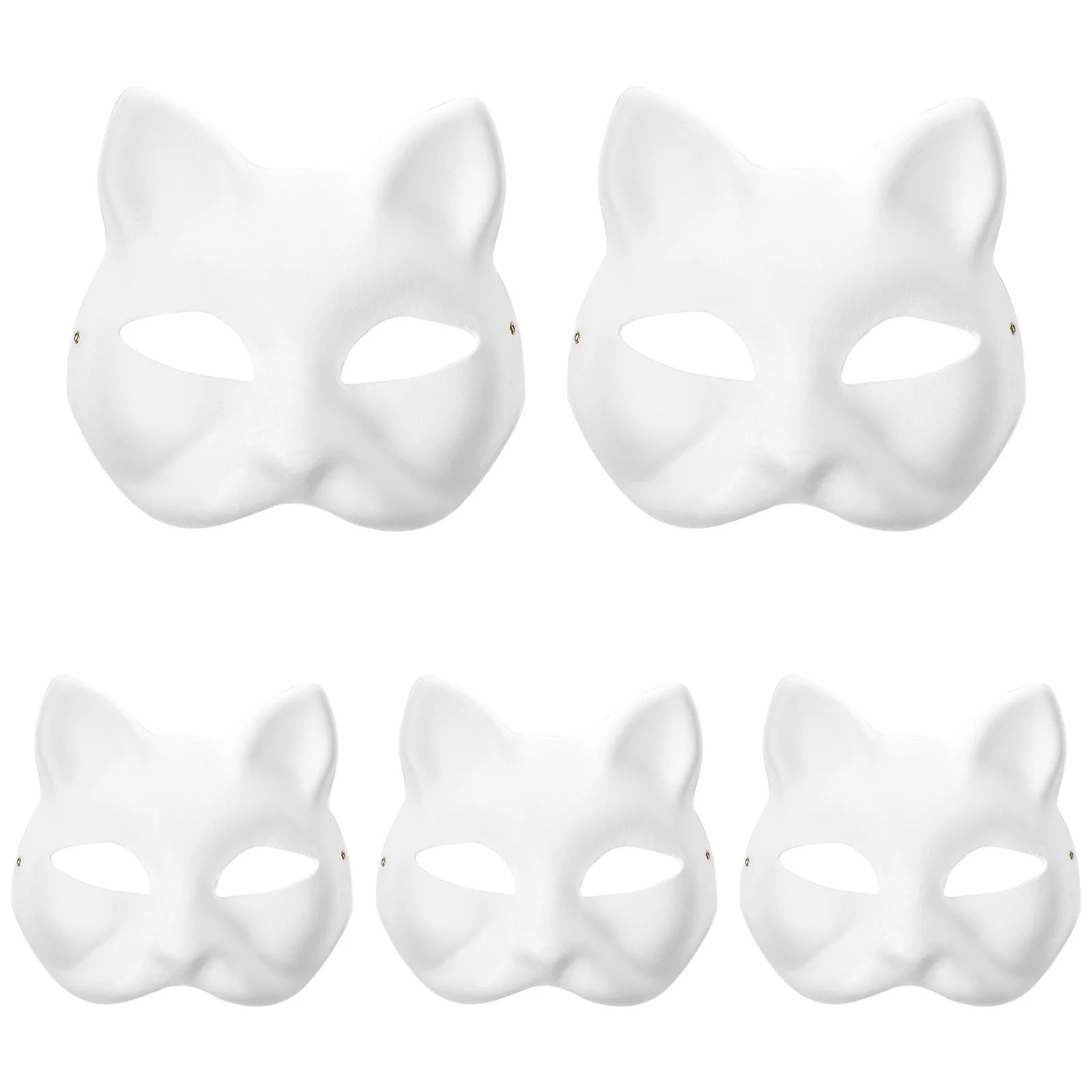 5pcs DIY Blank Masks Mask Man Unpainted Masquerade Masks Blank Paper Masks Halloween Skull Masks Party Cosplay Accessories