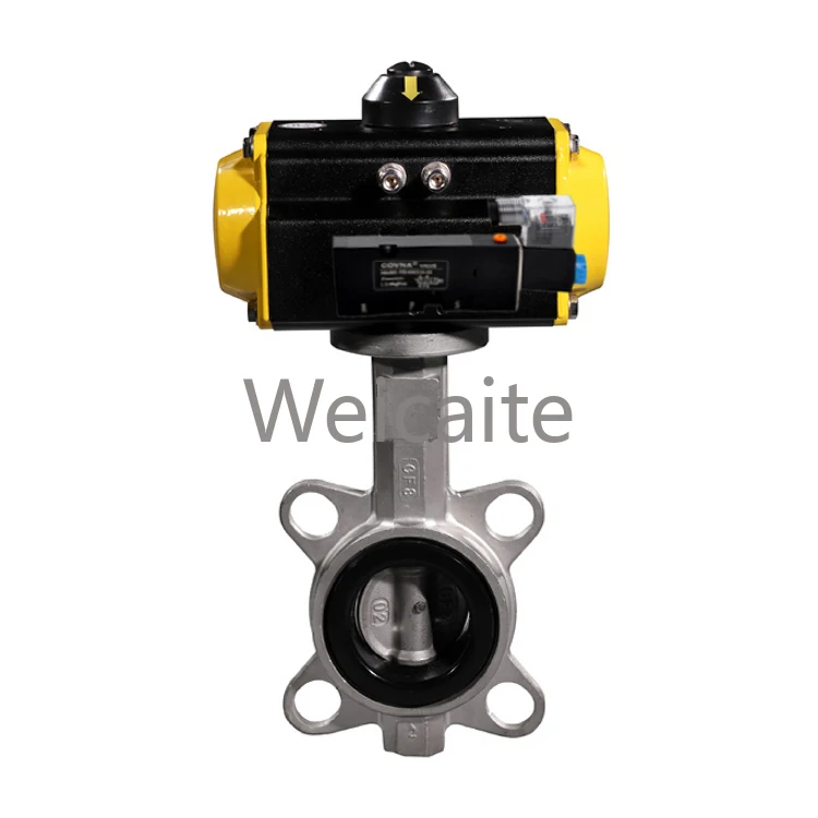 

Wafer Pneumatic Butterfly Valve Air Actuated Butterfly Valve EPDM Block SS304