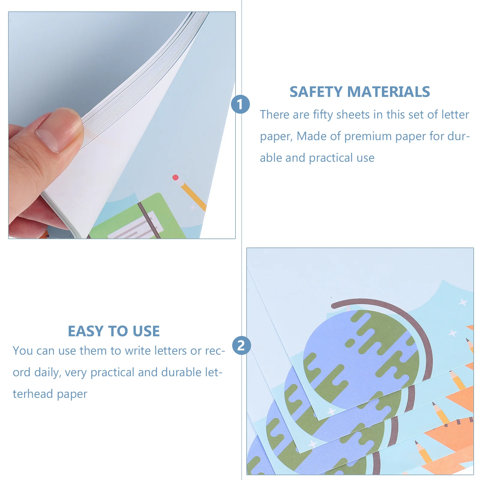 

50 шт. красочная студенческая бумага для писем, креативная печатная бумага для заметок, письма, принадлежности для письма