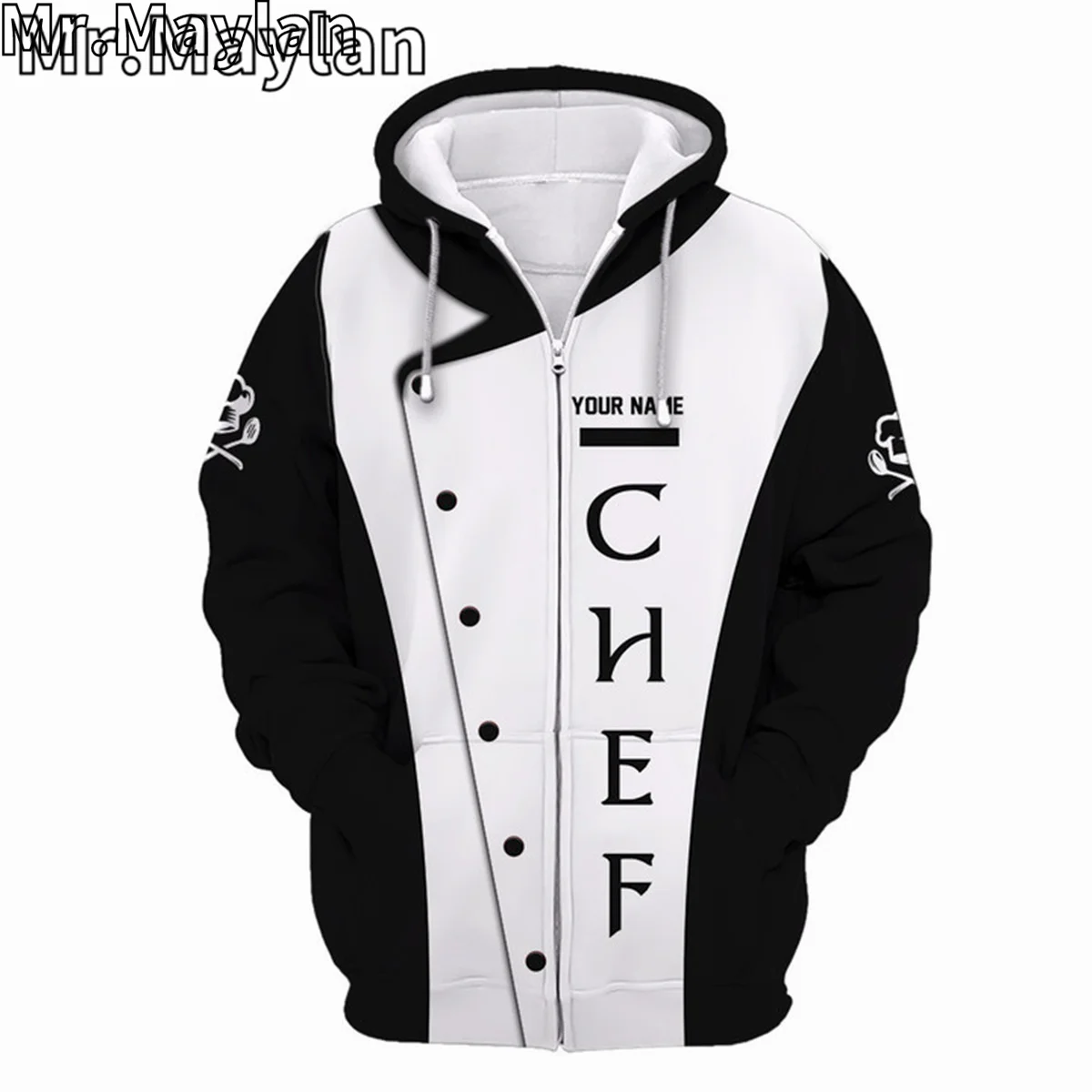 CUSTOM NAME CHEF UNIFORM CHEF KNIVES 3D Unisex Hoodie Men/Women Sweatshirt Streetwear Zip Pullover Casual Jacket Tracksuits R655