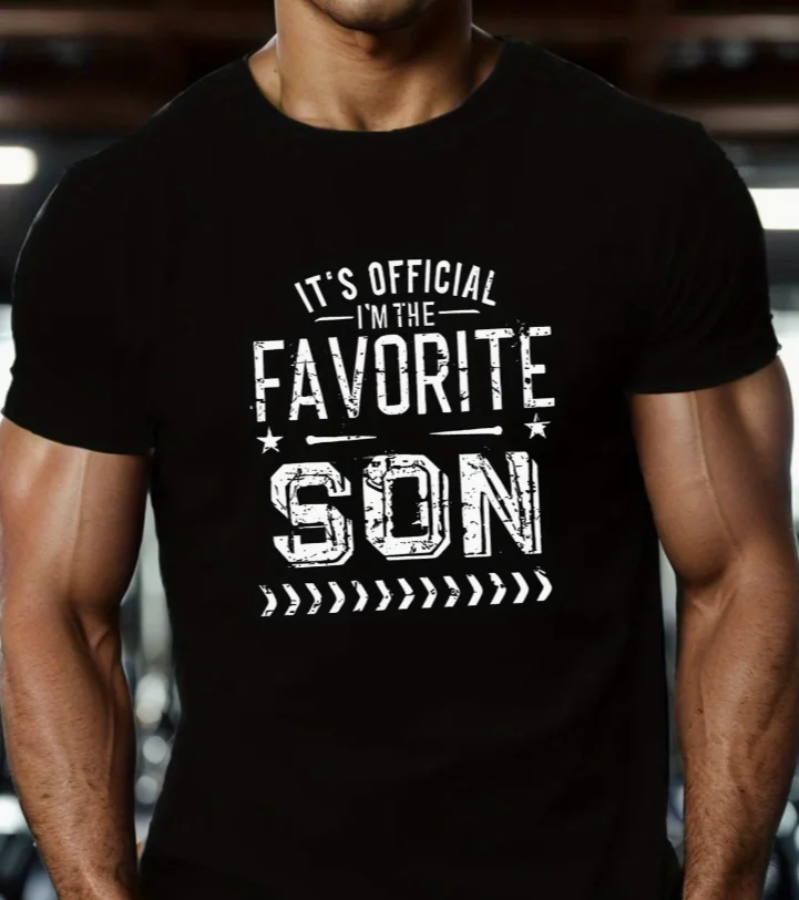 FAVORITE SON Men's Summer T-Shirt - Short Sleeve, Round Neck, Geometric Pattern,, Machine Washable T-Shirts