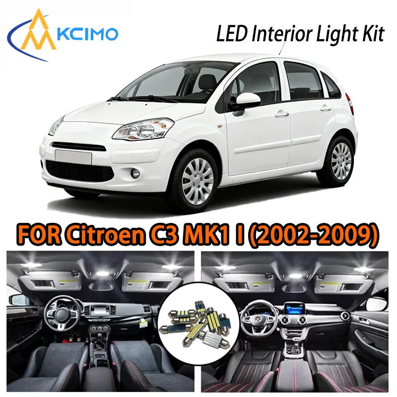 

KCIMO For Citroen C3 MK1 I (2002-2009) High-Performance LED Set -Lights, Quick-Install & Noise-Free, Energy-Saving Reliable