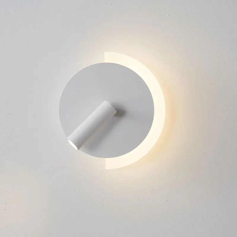 Imagem -04 - Modern Bedside Wall Lamp Led Spotlight Sconce Quarto Sala de Estar Corredor Corredor Escada Preto Branco