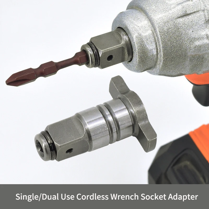 

1PCS Single/Dual Use Cordless Wrench Part Wrench Socket Adapter Power Drill Tool Steel Hammer Shaft Conversion Head