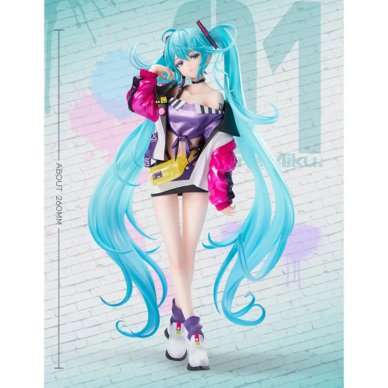 Op voorraad Echte originele HobbyMax Hatsune Miku Trendy Street Ver. PVC 26CM Anime Action Figure Pop Speelgoed Cadeau Beeldje Ornament