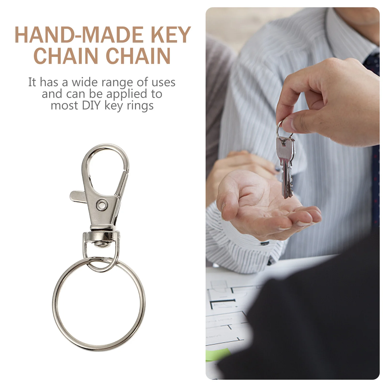 

120Pcs Lobster Clasps Keychain Connection Buckle Unique Design Easy to Install DIY Keyring Making Supplies Lobster Clasps