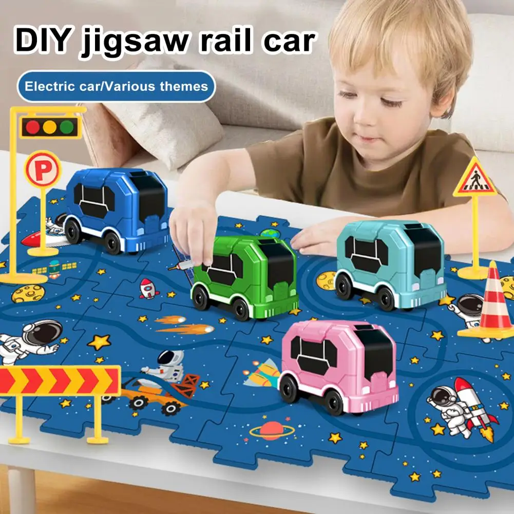 Assembly Disassembly Toy Jigsaw Rail Car Exciting Diy City Map Puzzle Rail Car Set Enhance Creativity Spark Racing Adventures