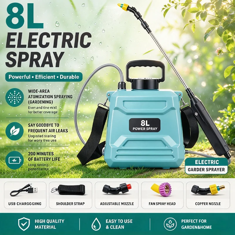 Sprayer watering can sprayer watering machine water mist for watering flowers, orchard, battery-powered, portable, flowers