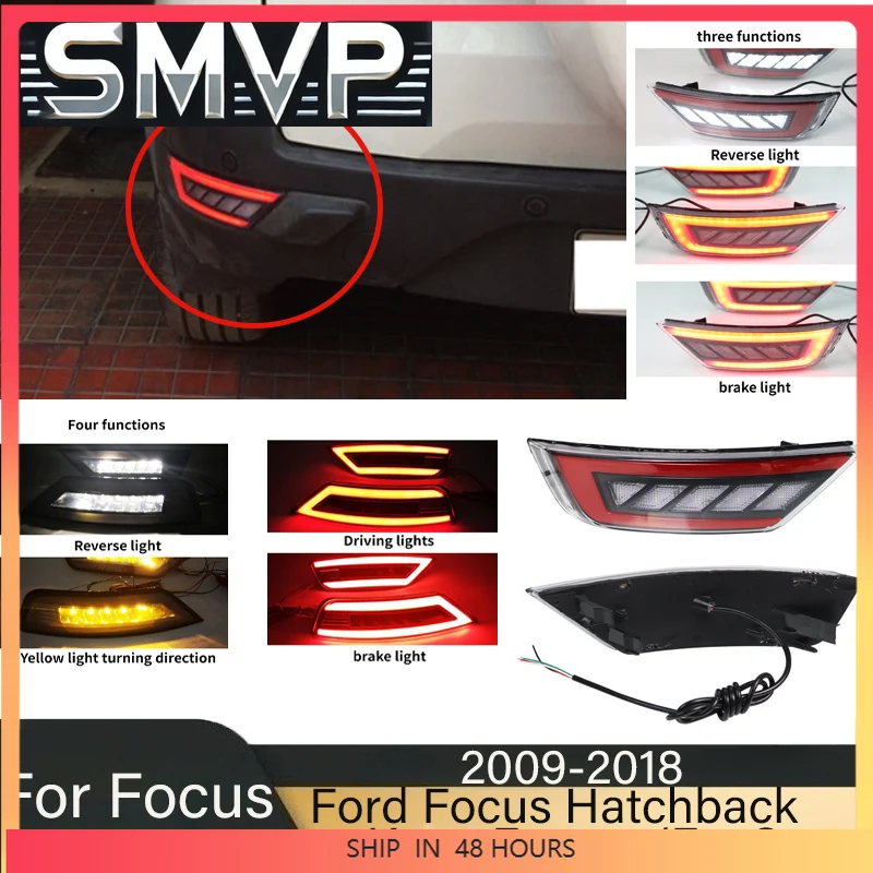 

New Fog Reversing Lights For Ford Focus Hatchback 2009-2013 Kuga Escape/EcoSport 2013-2018 Rear Bumper Wing Turn Signal Lamp Par