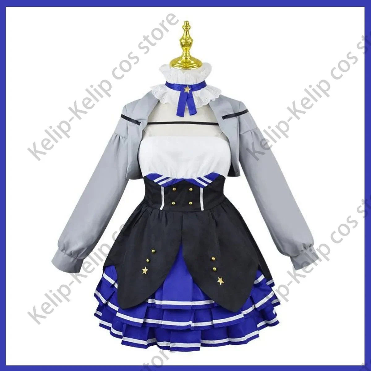 

Anime Virtual YouTuber Dokibird Cosplay Costume VTuber Retro Doki JK Uniform Dress Coat Woman Lovely Carnival Halloween Suit