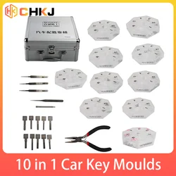 CHKJ 100% Original Honest 10 in 1 Car Key Moulds for Key Profile Duplicating Moulding Tool Locksmith Tool Car Lock Repair Tool