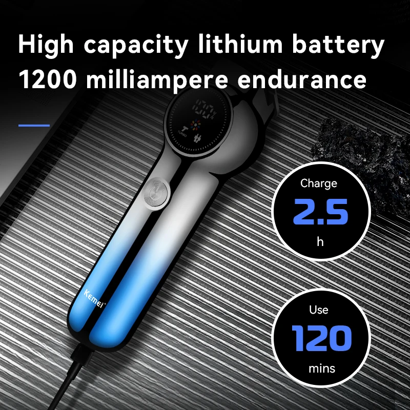 Professional electric hair clipper Cordless Hair clipper Large capacity electric hair clipper Long life rechargeable LED display