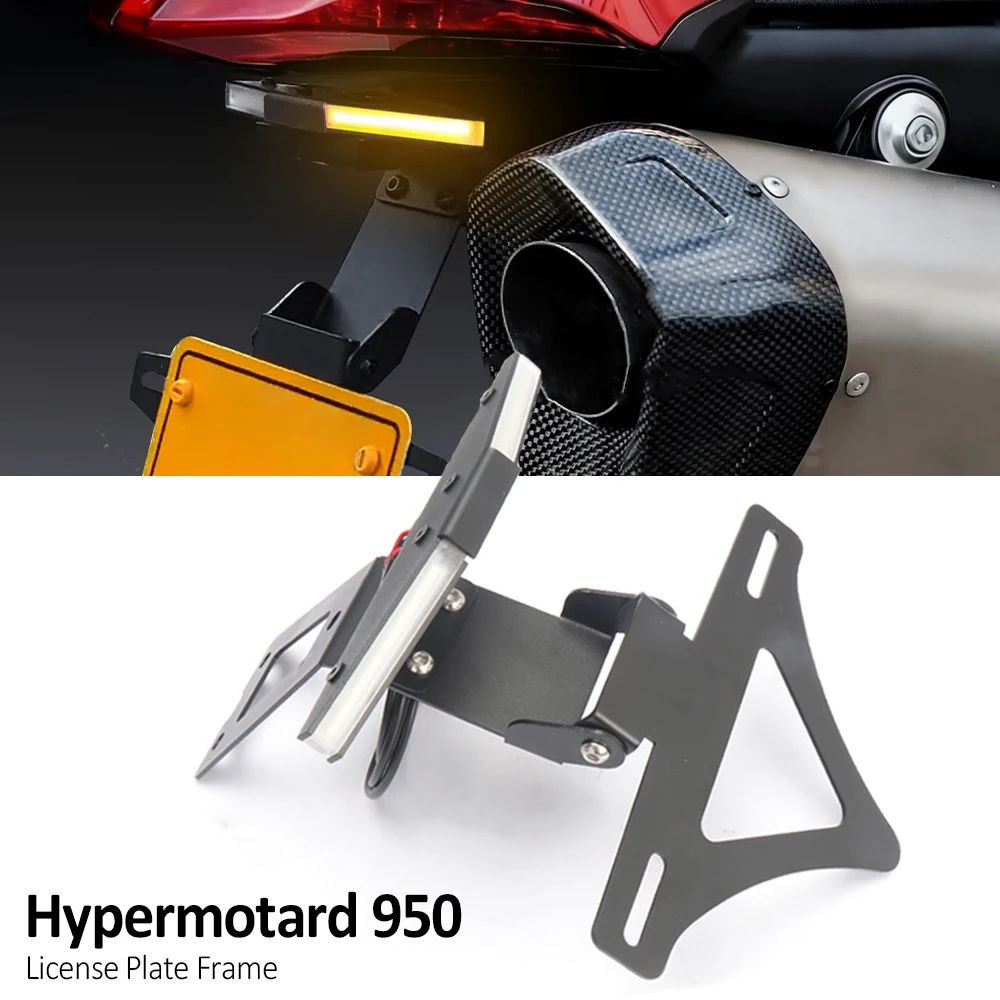 

For Ducati Hypermotard 950 SP 2018-2023 Motorcycle Accessories Turn Signal Rear License Plate Holder Tailstock Frame Bracket Kit