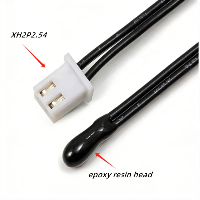 1-2P NTC Thermistor with 1% Temperature Sensor 5/10/15/20/50/100/200K Temperature Sensor Epoxy Resin Dripper 3950 3435 3470 3380