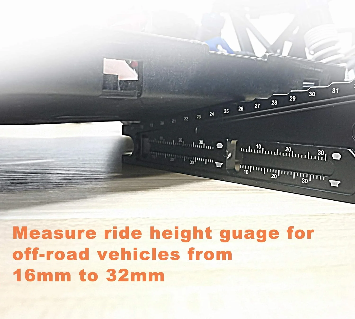 4 in 1 Multi-Tool - Ride Height Gauge 16-32mm Chassis Height Adjustment Ruler for On-Road Vehicles/RC Car Turnbuckle Wrench