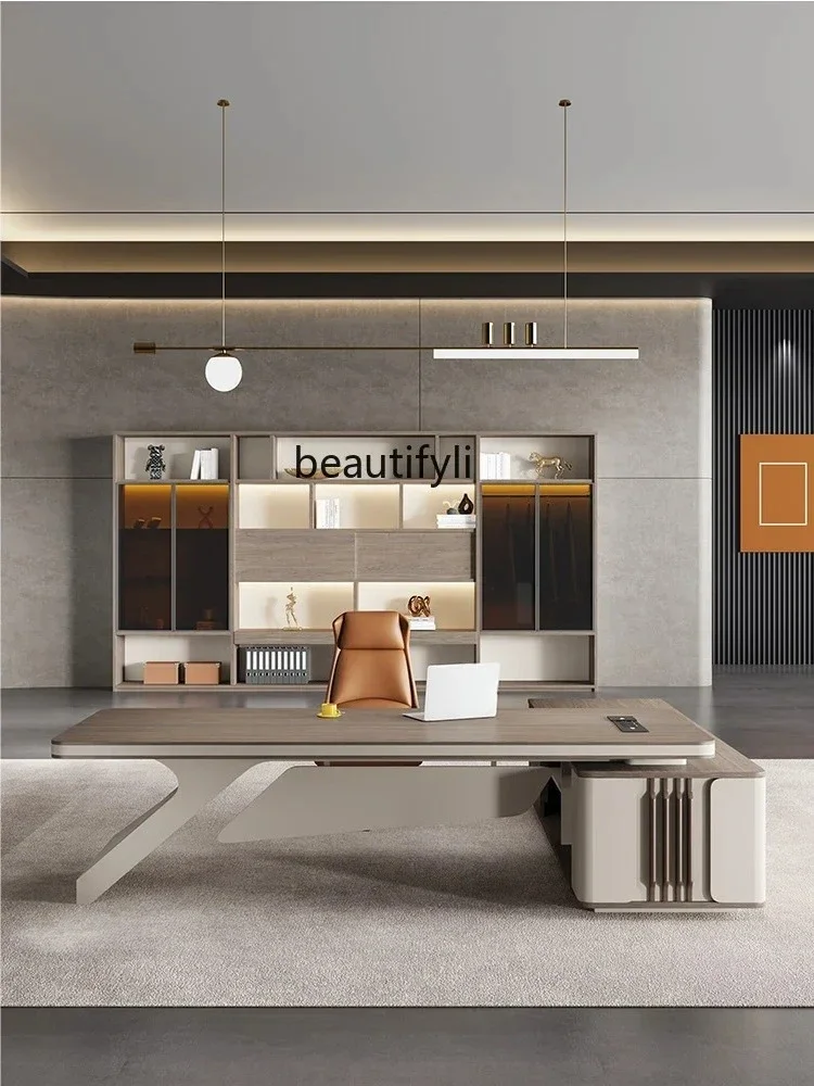 

LXBoss Desk President Leadership Office Head Desk Supervisor Manager Desk and Chair CombinationSSS