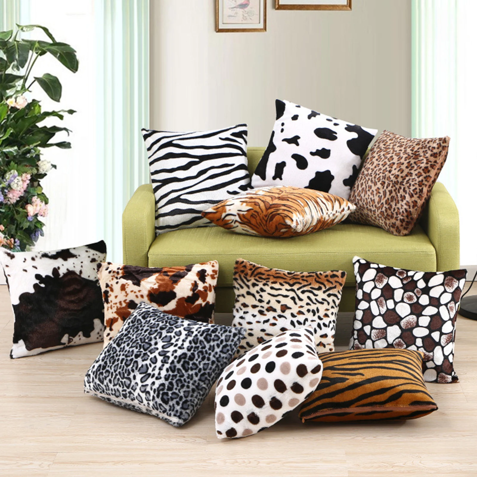 One Side Leopard Zebra Print Square Pillowcase Sofa Lounge Decorative Cushion Including Animal Print Pillow Cushion Home Decor