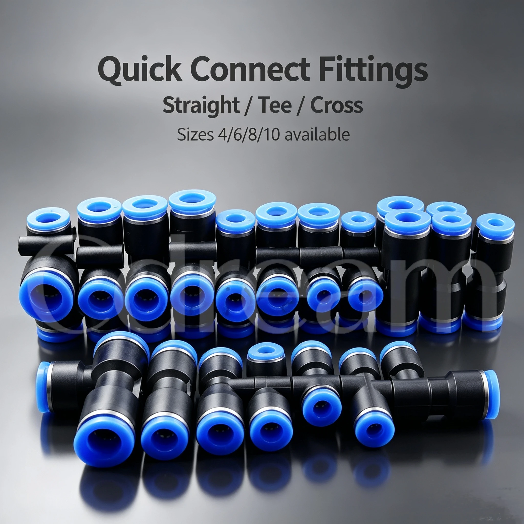 10pcs Pneumatic Fitting OD 4 6 8 10 12 16mmTube Connector Fittings Air Water Pipe Push In Quick Air Connect