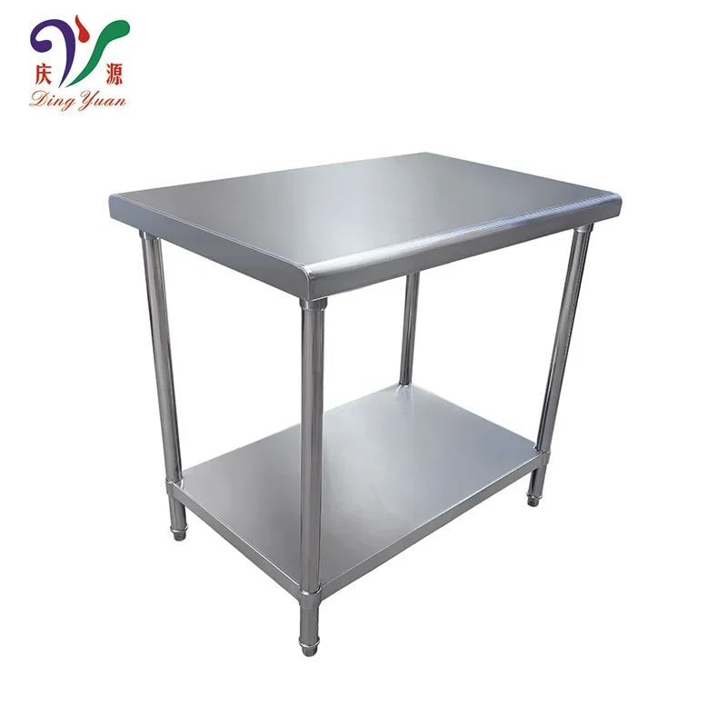 Heavy Duty 304 201 Stainless Steel Work Table Bench Commercial Kitchen Preparation Table With Undershelf