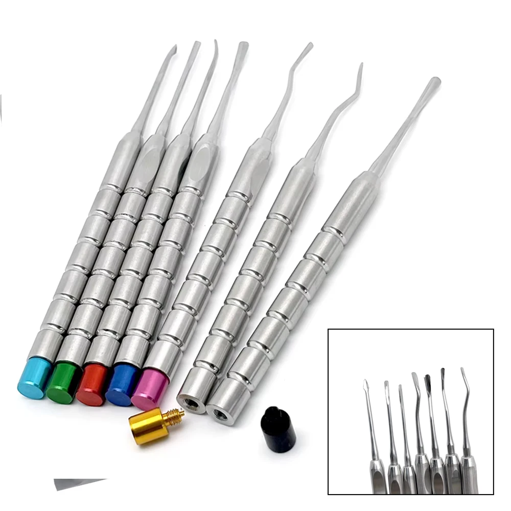 

7Pcs Dental Implant Tool Set Titanium Alloy Luxating Elevator Minimally Invasive Tooth Extraction Kit Dentist Surgical Equipment
