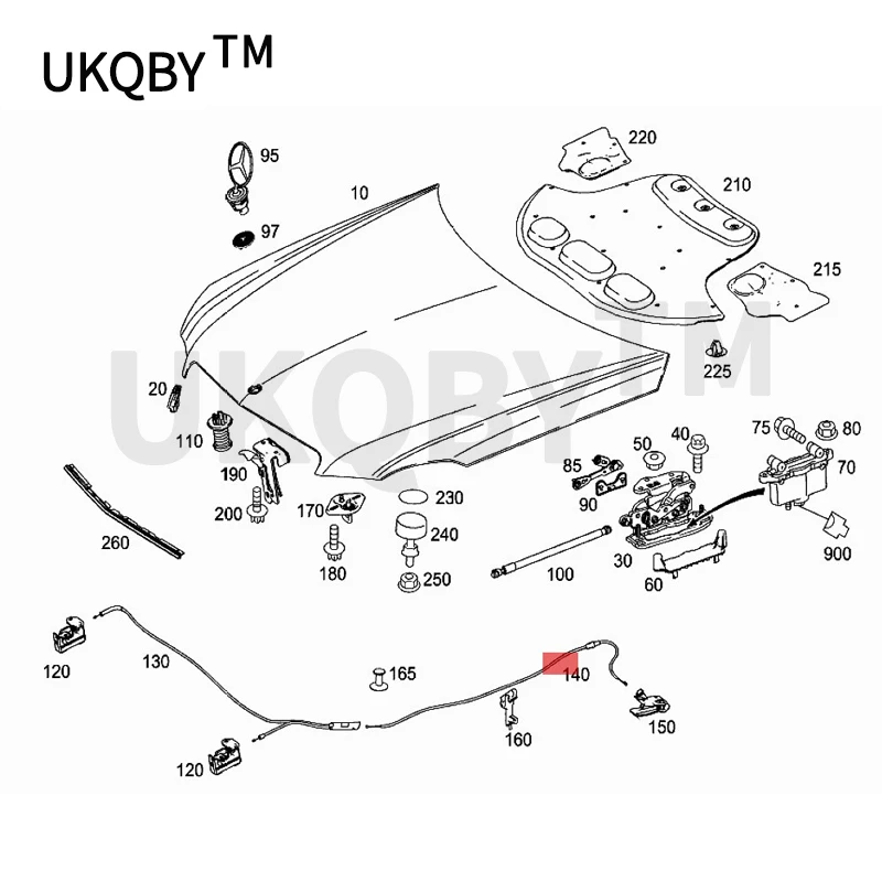 Car Hood cable 2009-mer ced esb enzE220 E250 E200 E300 E350 E180 W212 W218 head cover cable head cover engine lock rope