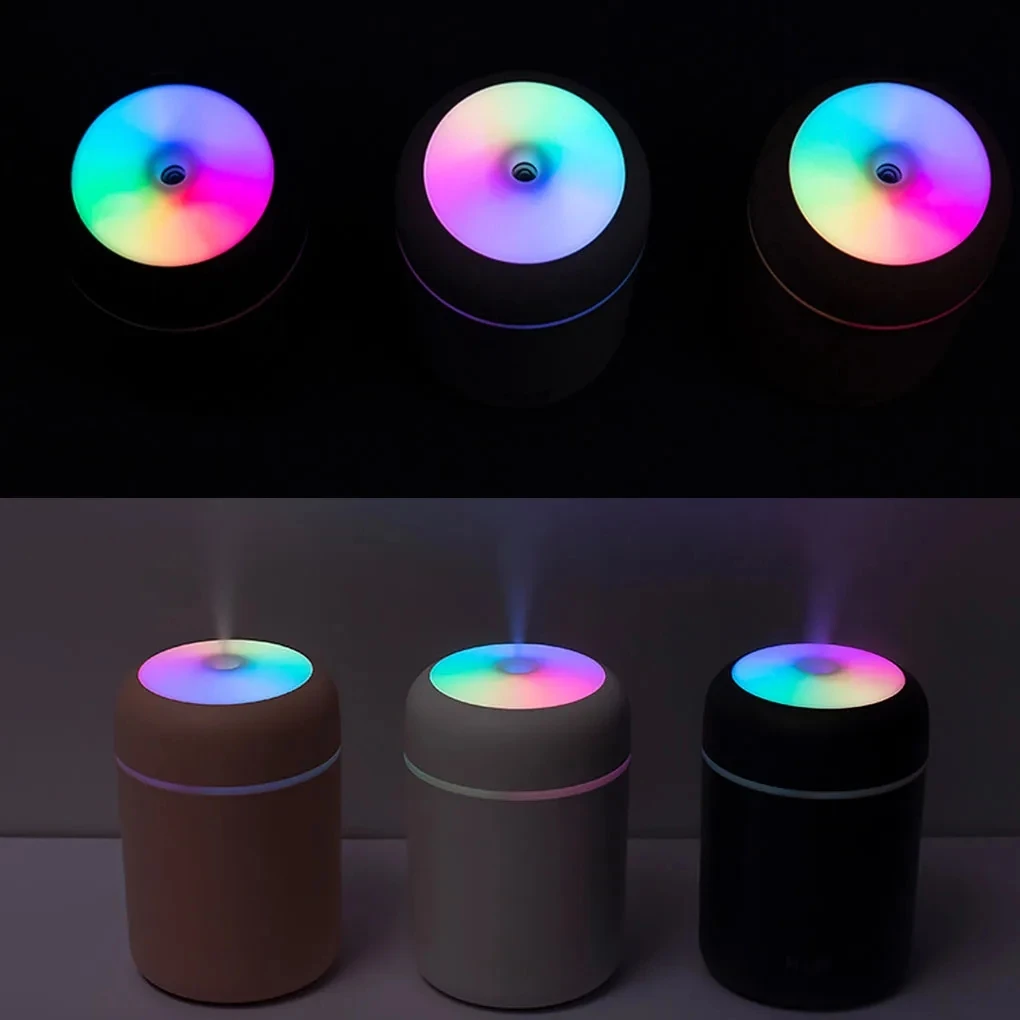 300ml Humidifier Portable USB Ultrasonic Colorful Cup Aroma Diffuser Cool Mist Maker Air Humidifier Purifier With Light For Car