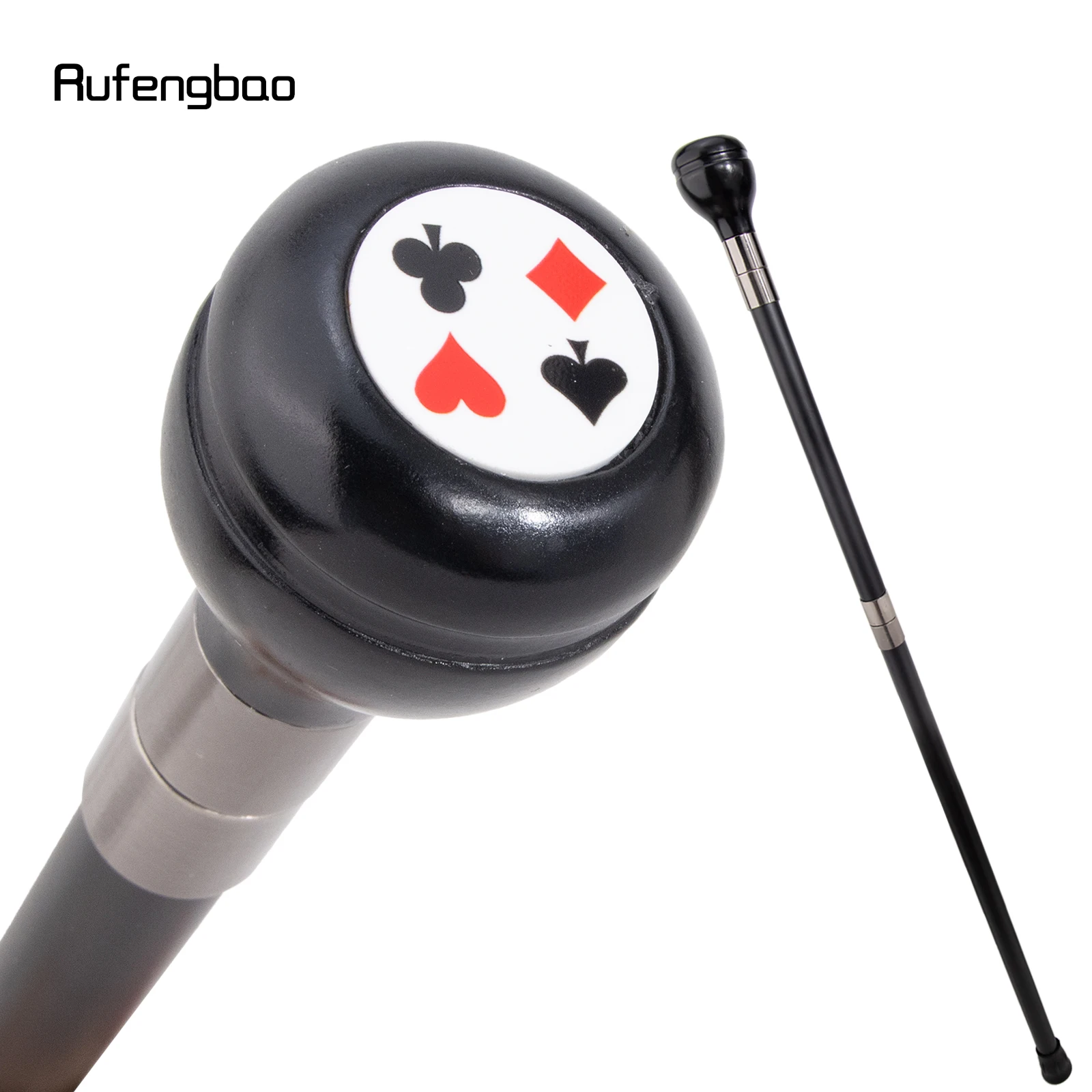 Black Resin Round Poker Crosier Performance Stage Walking Cane Decorative Cane  for Cosplay and Parties Walking  Stick