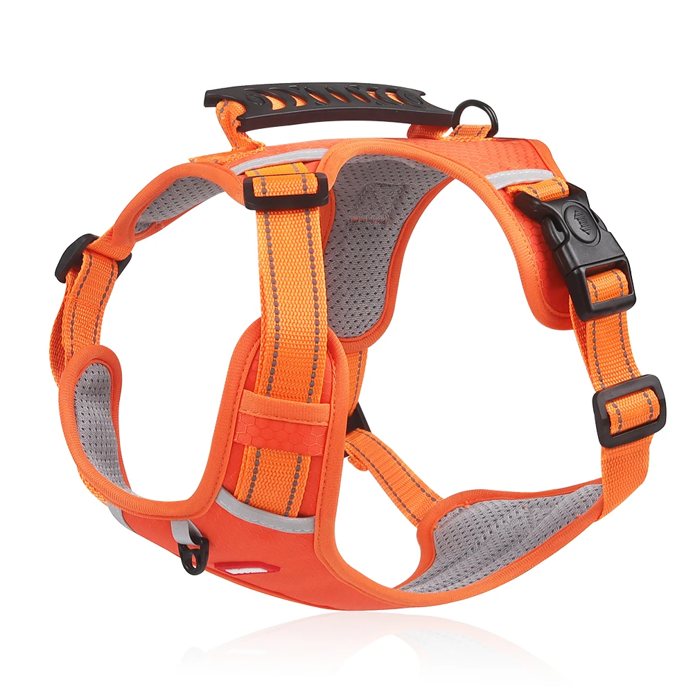 

Wholesale Pet Harnesses Custom Logo Polyester Dog Harness Sets Luxury Adjustable Reflective Pet Dog Leash Harness