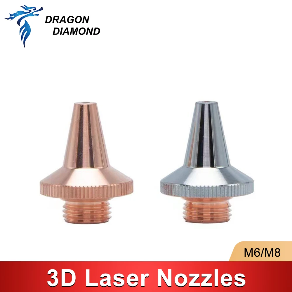 3D Laser Nozzles M6 M8 Single Layer Double Chrome Layer Fiber Cutting Machine Parts for Raytools BT240S BM109 WSX HAN'S Precitec