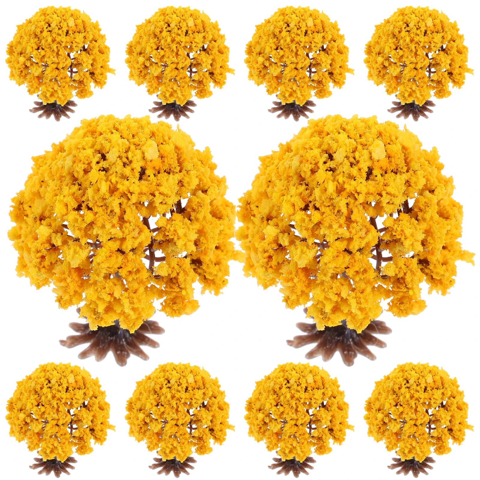 

10pcs ArtificialFlowerTree OrangePlastic H6cm Base MiniLandscape DIYDecor ModelTrainScenery SmallTrees GardenAccessories
