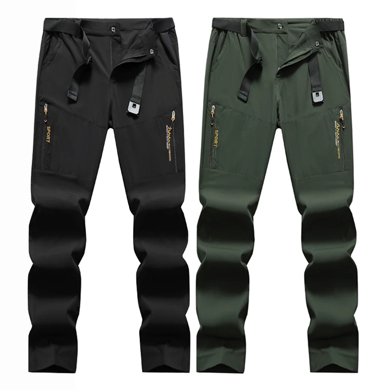 7XL Mens Summer Lightweight Tactical Hiking Pants Outdoor Multi-pocket Stretch Casual Ripstop Quick-drying Golf Safari Work Pant