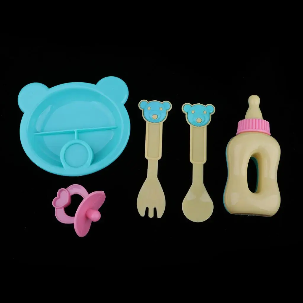 5 Pieces Cutlery Set Tableware Model for 25cm Mellchan Baby Dolls